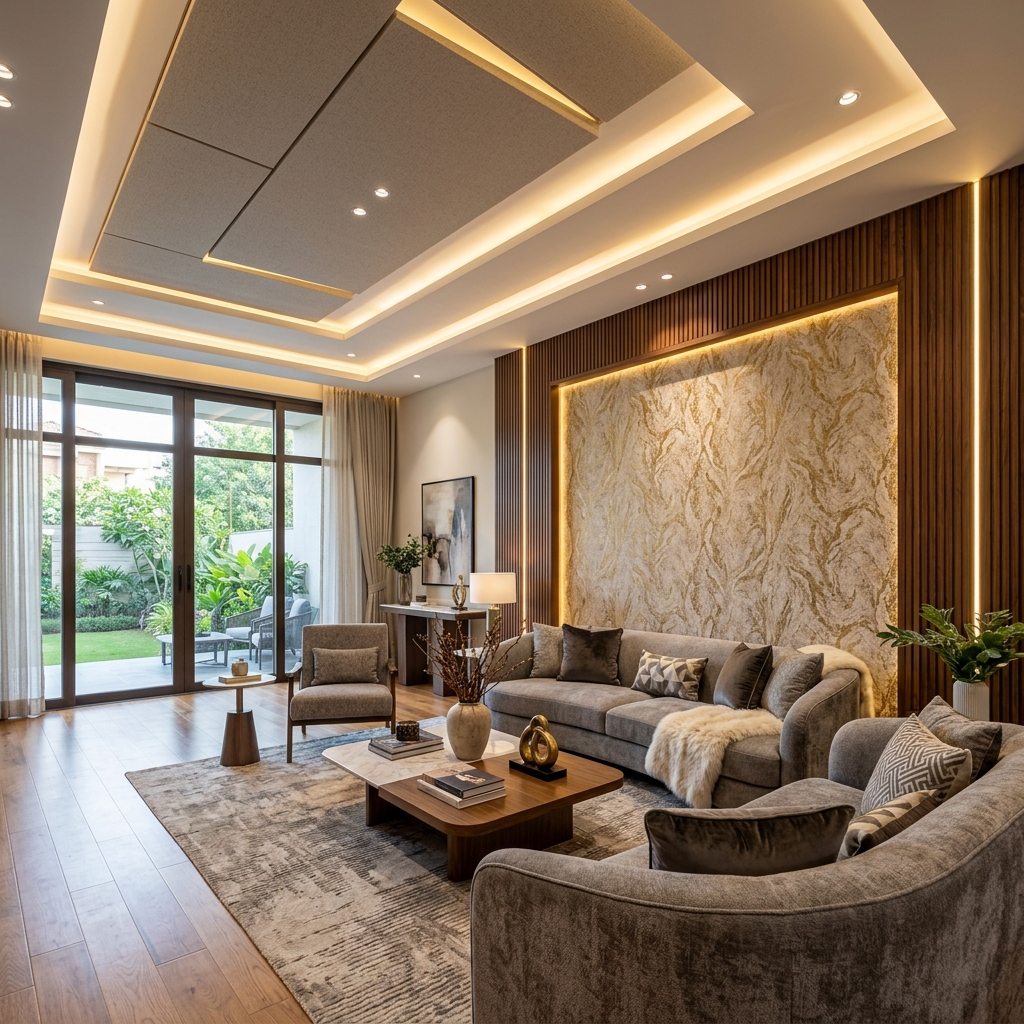 Contemporary Drawing Hall Design by Square Interio
